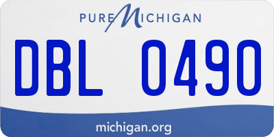 MI license plate DBL0490