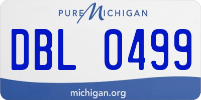 MI license plate DBL0499