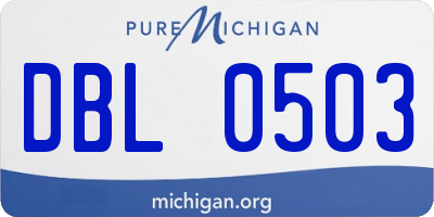 MI license plate DBL0503