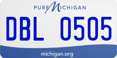 MI license plate DBL0505
