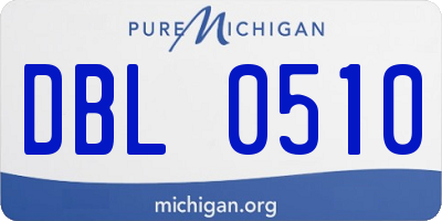 MI license plate DBL0510