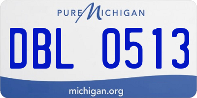 MI license plate DBL0513