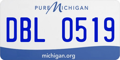 MI license plate DBL0519