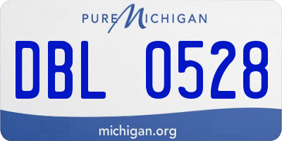 MI license plate DBL0528