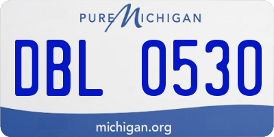 MI license plate DBL0530