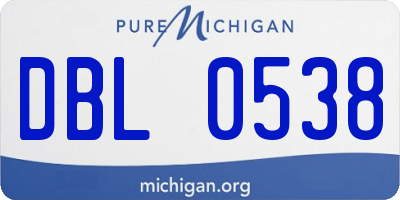 MI license plate DBL0538