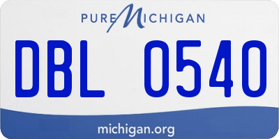 MI license plate DBL0540