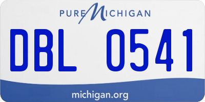 MI license plate DBL0541