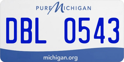 MI license plate DBL0543