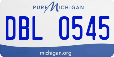 MI license plate DBL0545
