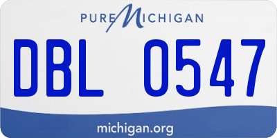 MI license plate DBL0547