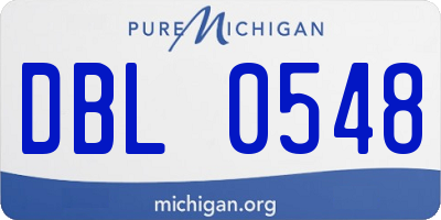 MI license plate DBL0548