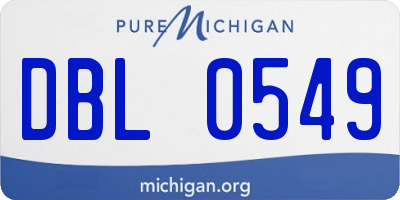 MI license plate DBL0549