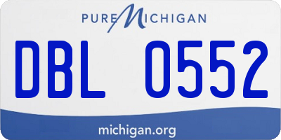 MI license plate DBL0552