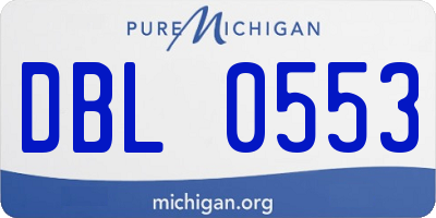 MI license plate DBL0553