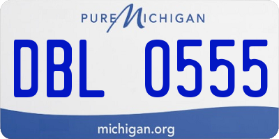 MI license plate DBL0555