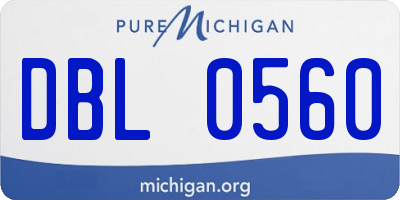 MI license plate DBL0560