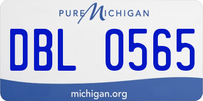 MI license plate DBL0565