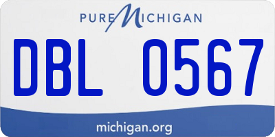 MI license plate DBL0567