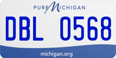 MI license plate DBL0568