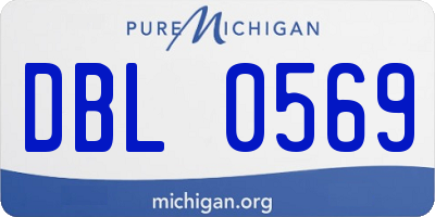 MI license plate DBL0569