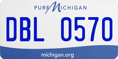 MI license plate DBL0570
