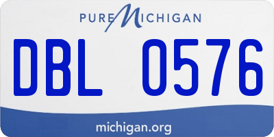 MI license plate DBL0576