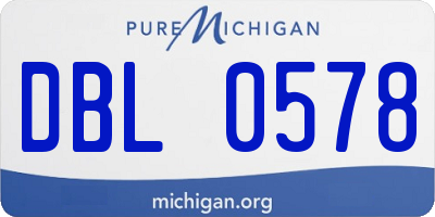 MI license plate DBL0578