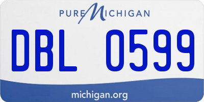 MI license plate DBL0599