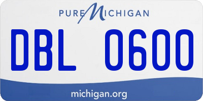 MI license plate DBL0600