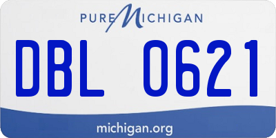 MI license plate DBL0621