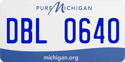 MI license plate DBL0640