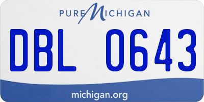 MI license plate DBL0643