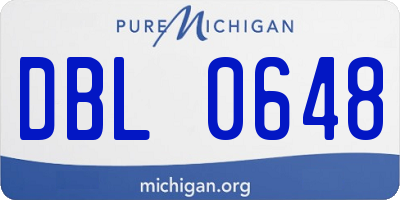 MI license plate DBL0648
