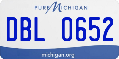 MI license plate DBL0652