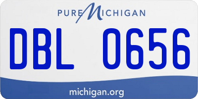MI license plate DBL0656
