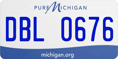 MI license plate DBL0676