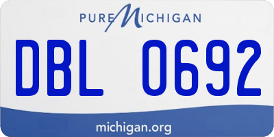 MI license plate DBL0692