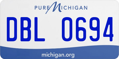 MI license plate DBL0694