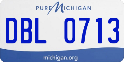 MI license plate DBL0713