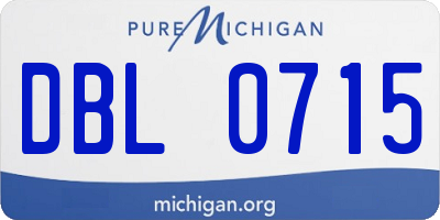 MI license plate DBL0715