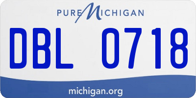 MI license plate DBL0718
