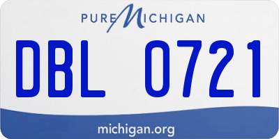 MI license plate DBL0721