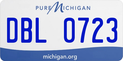 MI license plate DBL0723
