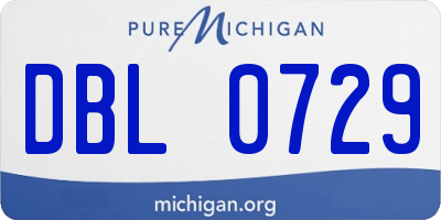 MI license plate DBL0729