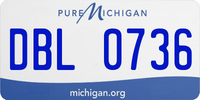 MI license plate DBL0736