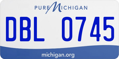 MI license plate DBL0745