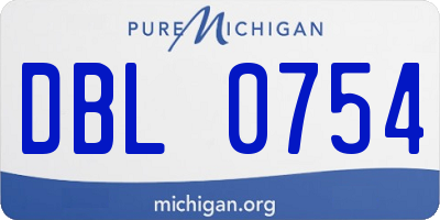 MI license plate DBL0754