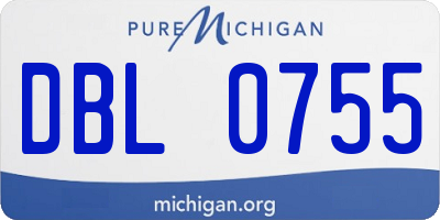 MI license plate DBL0755