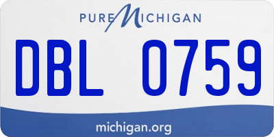 MI license plate DBL0759